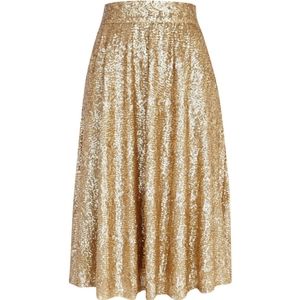 River Island Gold Sequin A-line swing skirt